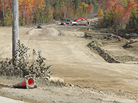 Connector work site with fall foliage in background